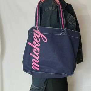 DISNEY MICKEY MOUSE CANVAS TOTE IN NAVY